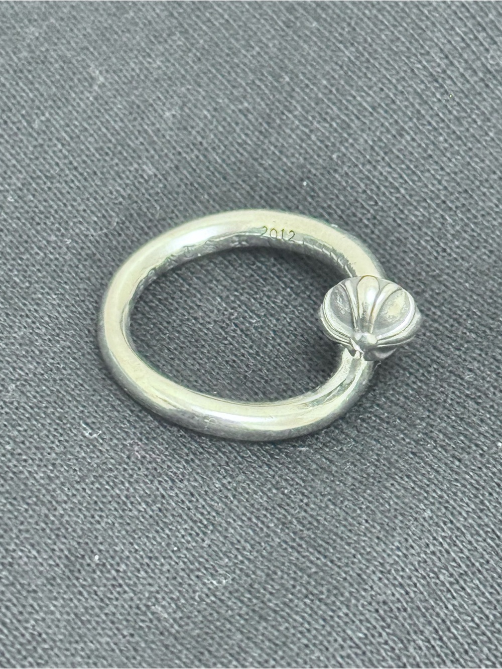 Chrome Hearts Sterling Silver Statement Ring with Sculpted Floral Accent - Silv
